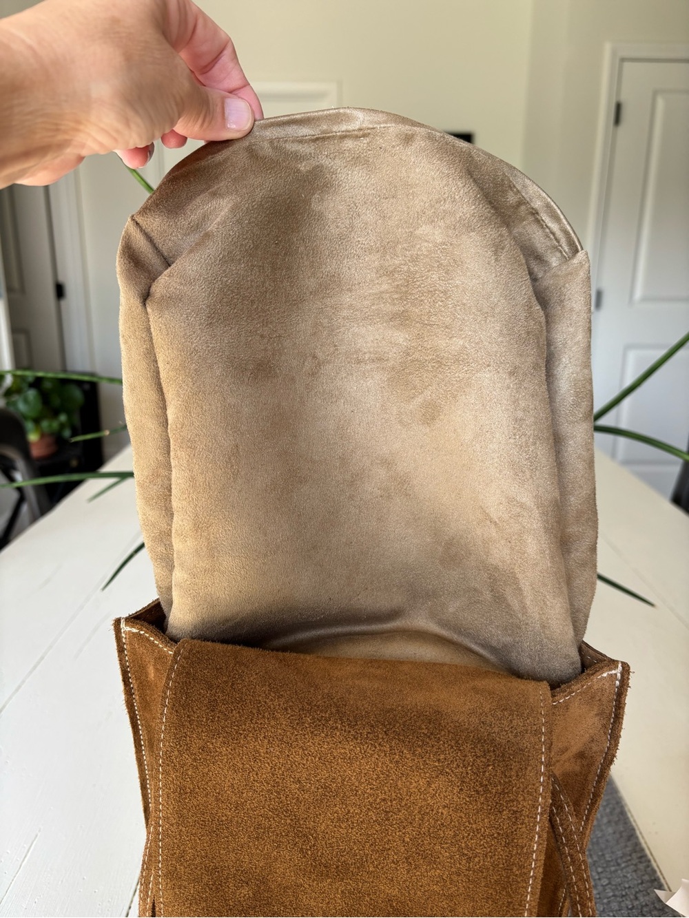 Parker Thatch Magazine Tote in Desert Sand (Suede) - Picture 8 of 11
